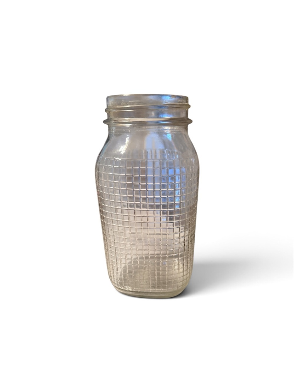 Vintage Hazel Atlas Waffle Grid Glass jar